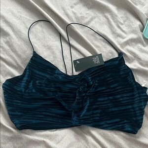 Wild Fable Teal Striped Crop Top